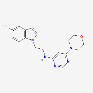 molecular formula C18H20ClN5O B7032920 N-[2-(5-chloroindol-1-yl)ethyl]-6-morpholin-4-ylpyrimidin-4-amine 