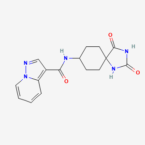 molecular formula C16H17N5O3 B7032964 N-(2,4-dioxo-1,3-diazaspiro[4.5]decan-8-yl)pyrazolo[1,5-a]pyridine-3-carboxamide 