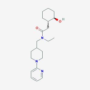 molecular formula C21H33N3O2 B7032993 N-ethyl-2-[(1S,2R)-2-hydroxycyclohexyl]-N-[(1-pyridin-2-ylpiperidin-4-yl)methyl]acetamide 