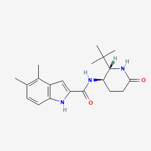 molecular formula C20H27N3O2 B7033037 N-[(2S,3R)-2-tert-butyl-6-oxopiperidin-3-yl]-4,5-dimethyl-1H-indole-2-carboxamide 