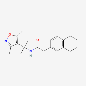 molecular formula C20H26N2O2 B7033070 N-[2-(3,5-dimethyl-1,2-oxazol-4-yl)propan-2-yl]-2-(5,6,7,8-tetrahydronaphthalen-2-yl)acetamide 