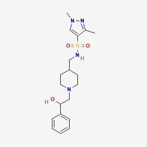 molecular formula C19H28N4O3S B7033122 N-[[1-(2-hydroxy-2-phenylethyl)piperidin-4-yl]methyl]-1,3-dimethylpyrazole-4-sulfonamide 