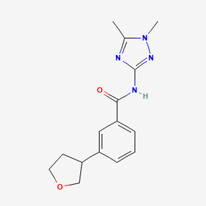 molecular formula C15H18N4O2 B7033132 N-(1,5-dimethyl-1,2,4-triazol-3-yl)-3-(oxolan-3-yl)benzamide 