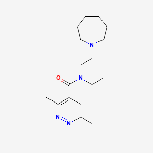 molecular formula C18H30N4O B7033458 N-[2-(azepan-1-yl)ethyl]-N,6-diethyl-3-methylpyridazine-4-carboxamide 