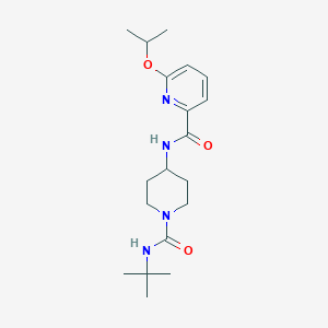 molecular formula C19H30N4O3 B7033462 N-[1-(tert-butylcarbamoyl)piperidin-4-yl]-6-propan-2-yloxypyridine-2-carboxamide 