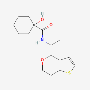molecular formula C16H23NO3S B7033477 N-[1-(6,7-dihydro-4H-thieno[3,2-c]pyran-4-yl)ethyl]-1-hydroxycyclohexane-1-carboxamide 