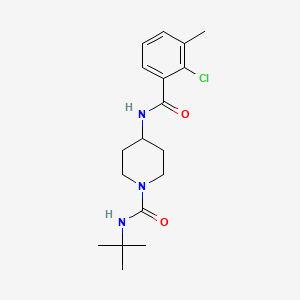 molecular formula C18H26ClN3O2 B7033507 N-tert-butyl-4-[(2-chloro-3-methylbenzoyl)amino]piperidine-1-carboxamide 