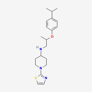 molecular formula C20H29N3OS B7033628 N-[2-(4-propan-2-ylphenoxy)propyl]-1-(1,3-thiazol-2-yl)piperidin-4-amine 