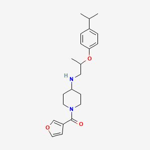 molecular formula C22H30N2O3 B7033629 Furan-3-yl-[4-[2-(4-propan-2-ylphenoxy)propylamino]piperidin-1-yl]methanone 