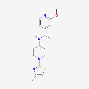 molecular formula C17H24N4OS B7033660 N-[1-(2-methoxypyridin-4-yl)ethyl]-1-(4-methyl-1,3-thiazol-2-yl)piperidin-4-amine 