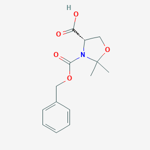 molecular formula C14H17NO5 B070337 (S)-3-((Benzyloxy)carbonyl)-2,2-dimethyloxazolidine-4-carboxylic acid CAS No. 161891-81-2