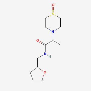 molecular formula C12H22N2O3S B7033706 N-(oxolan-2-ylmethyl)-2-(1-oxo-1,4-thiazinan-4-yl)propanamide 