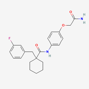 molecular formula C22H25FN2O3 B7033747 N-[4-(2-amino-2-oxoethoxy)phenyl]-1-[(3-fluorophenyl)methyl]cyclohexane-1-carboxamide 