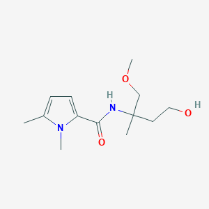 molecular formula C13H22N2O3 B7033824 N-(4-hydroxy-1-methoxy-2-methylbutan-2-yl)-1,5-dimethylpyrrole-2-carboxamide 