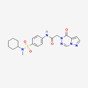 molecular formula C20H24N6O4S B7033919 N-[4-[cyclohexyl(methyl)sulfamoyl]phenyl]-2-(4-oxopyrazolo[1,5-d][1,2,4]triazin-5-yl)acetamide 