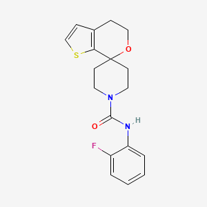 molecular formula C18H19FN2O2S B7033926 N-(2-fluorophenyl)spiro[4,5-dihydrothieno[2,3-c]pyran-7,4'-piperidine]-1'-carboxamide 
