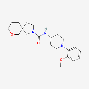molecular formula C21H31N3O3 B7033944 N-[1-(2-methoxyphenyl)piperidin-4-yl]-7-oxa-2-azaspiro[4.5]decane-2-carboxamide 