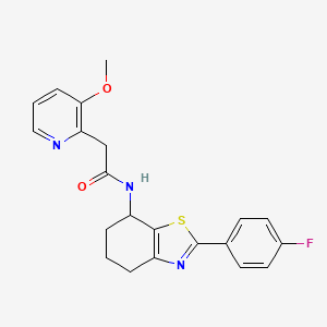 molecular formula C21H20FN3O2S B7034019 N-[2-(4-fluorophenyl)-4,5,6,7-tetrahydro-1,3-benzothiazol-7-yl]-2-(3-methoxypyridin-2-yl)acetamide 