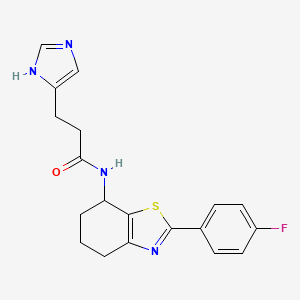 molecular formula C19H19FN4OS B7034049 N-[2-(4-fluorophenyl)-4,5,6,7-tetrahydro-1,3-benzothiazol-7-yl]-3-(1H-imidazol-5-yl)propanamide 