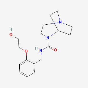 molecular formula C17H25N3O3 B7034092 N-[[2-(2-hydroxyethoxy)phenyl]methyl]-1,4-diazabicyclo[3.2.2]nonane-4-carboxamide 