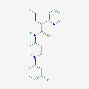 molecular formula C21H26FN3O B7034150 N-[1-(3-fluorophenyl)piperidin-4-yl]-2-pyridin-2-ylpentanamide 