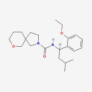 molecular formula C22H34N2O3 B7034153 N-[1-(2-ethoxyphenyl)-3-methylbutyl]-7-oxa-2-azaspiro[4.5]decane-2-carboxamide 
