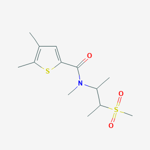 molecular formula C13H21NO3S2 B7034190 N,4,5-trimethyl-N-(3-methylsulfonylbutan-2-yl)thiophene-2-carboxamide 