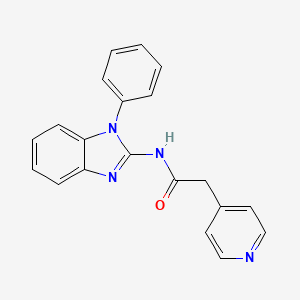 molecular formula C20H16N4O B7034342 N-(1-phenylbenzimidazol-2-yl)-2-pyridin-4-ylacetamide 