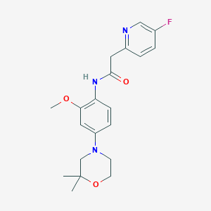 molecular formula C20H24FN3O3 B7034347 N-[4-(2,2-dimethylmorpholin-4-yl)-2-methoxyphenyl]-2-(5-fluoropyridin-2-yl)acetamide 
