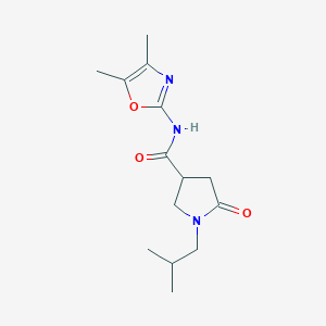 molecular formula C14H21N3O3 B7034370 N-(4,5-dimethyl-1,3-oxazol-2-yl)-1-(2-methylpropyl)-5-oxopyrrolidine-3-carboxamide 