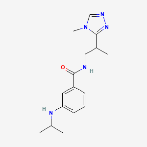 molecular formula C16H23N5O B7034533 N-[2-(4-methyl-1,2,4-triazol-3-yl)propyl]-3-(propan-2-ylamino)benzamide 