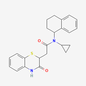 molecular formula C23H24N2O2S B7034567 N-cyclopropyl-2-(3-oxo-4H-1,4-benzothiazin-2-yl)-N-(1,2,3,4-tetrahydronaphthalen-1-yl)acetamide 