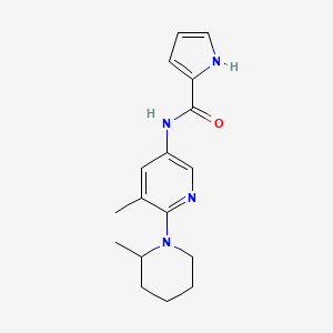 molecular formula C17H22N4O B7034589 N-[5-methyl-6-(2-methylpiperidin-1-yl)pyridin-3-yl]-1H-pyrrole-2-carboxamide 
