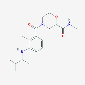 molecular formula C19H29N3O3 B7034818 N-methyl-4-[2-methyl-3-(3-methylbutan-2-ylamino)benzoyl]morpholine-2-carboxamide 