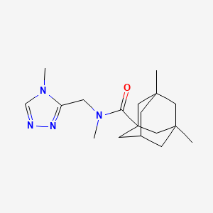 molecular formula C18H28N4O B7034846 N,3,5-trimethyl-N-[(4-methyl-1,2,4-triazol-3-yl)methyl]adamantane-1-carboxamide 