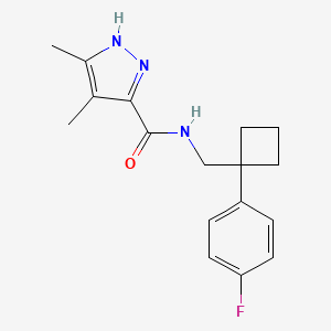 molecular formula C17H20FN3O B7034878 N-[[1-(4-fluorophenyl)cyclobutyl]methyl]-4,5-dimethyl-1H-pyrazole-3-carboxamide 