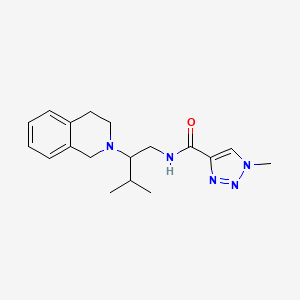 molecular formula C18H25N5O B7035148 N-[2-(3,4-dihydro-1H-isoquinolin-2-yl)-3-methylbutyl]-1-methyltriazole-4-carboxamide 