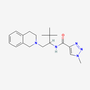 molecular formula C19H27N5O B7035162 N-[1-(3,4-dihydro-1H-isoquinolin-2-yl)-3,3-dimethylbutan-2-yl]-1-methyltriazole-4-carboxamide 