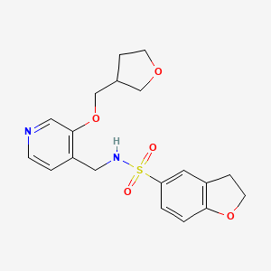 molecular formula C19H22N2O5S B7035223 N-[[3-(oxolan-3-ylmethoxy)pyridin-4-yl]methyl]-2,3-dihydro-1-benzofuran-5-sulfonamide 