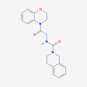 molecular formula C20H21N3O3 B7035378 N-[2-(2,3-dihydro-1,4-benzoxazin-4-yl)-2-oxoethyl]-3,4-dihydro-1H-isoquinoline-2-carboxamide 