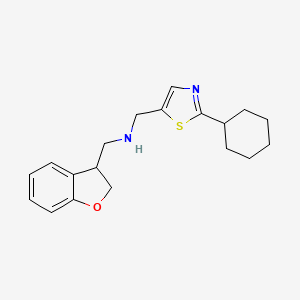 molecular formula C19H24N2OS B7035421 N-[(2-cyclohexyl-1,3-thiazol-5-yl)methyl]-1-(2,3-dihydro-1-benzofuran-3-yl)methanamine 