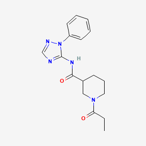 molecular formula C17H21N5O2 B7035442 N-(2-phenyl-1,2,4-triazol-3-yl)-1-propanoylpiperidine-3-carboxamide 