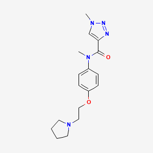 molecular formula C17H23N5O2 B7035482 N,1-dimethyl-N-[4-(2-pyrrolidin-1-ylethoxy)phenyl]triazole-4-carboxamide 