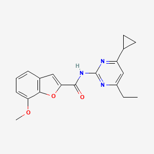 molecular formula C19H19N3O3 B7035736 N-(4-cyclopropyl-6-ethylpyrimidin-2-yl)-7-methoxy-1-benzofuran-2-carboxamide 