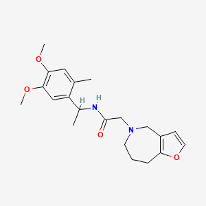 molecular formula C21H28N2O4 B7035833 N-[1-(4,5-dimethoxy-2-methylphenyl)ethyl]-2-(4,6,7,8-tetrahydrofuro[3,2-c]azepin-5-yl)acetamide 