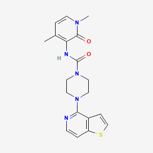 molecular formula C19H21N5O2S B7035861 N-(1,4-dimethyl-2-oxopyridin-3-yl)-4-thieno[3,2-c]pyridin-4-ylpiperazine-1-carboxamide 