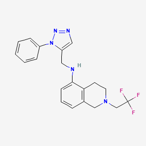 molecular formula C20H20F3N5 B7035984 N-[(3-phenyltriazol-4-yl)methyl]-2-(2,2,2-trifluoroethyl)-3,4-dihydro-1H-isoquinolin-5-amine 