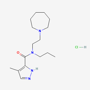molecular formula C16H29ClN4O B7035986 N-[2-(azepan-1-yl)ethyl]-4-methyl-N-propyl-1H-pyrazole-5-carboxamide;hydrochloride 