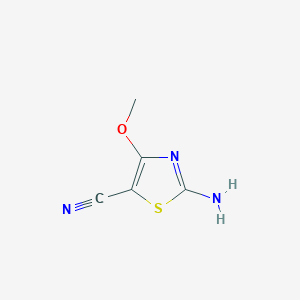 molecular formula C5H5N3OS B070360 2-Amino-4-methoxythiazole-5-carbonitrile CAS No. 174562-15-3