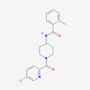 molecular formula C19H20ClN3O2 B7036105 N-[1-(5-chloropyridine-2-carbonyl)piperidin-4-yl]-2-methylbenzamide 